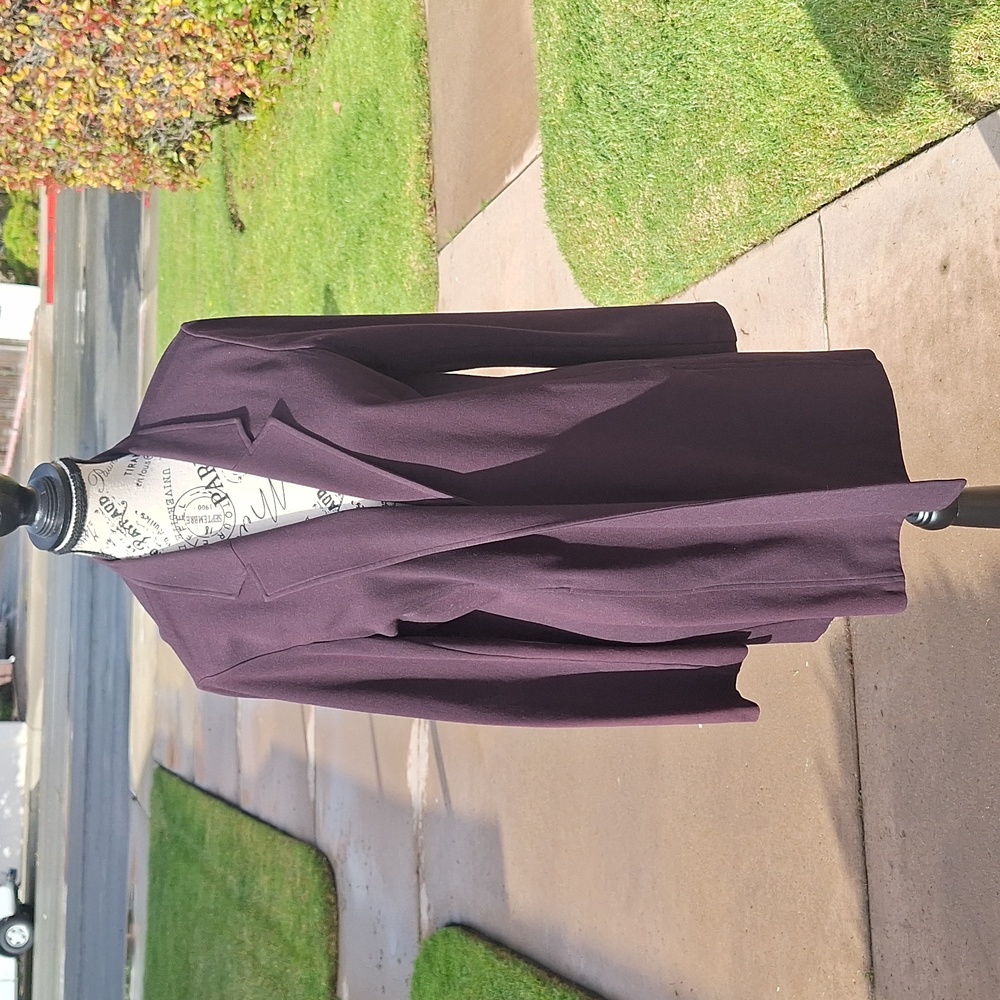 Eileen Fisher Women's Blazer cardigan Front Pockets  plum purple women Small